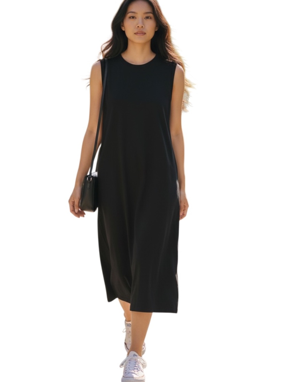 Universal Thread Black Sleeveless Midi Tank Dress